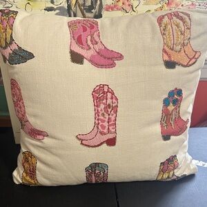 Brocante cowgirl boots decorative pillow